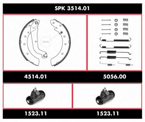 REMSA SPK 3514.01 Brake Set, drum brakes